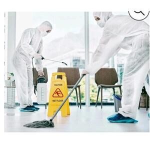 5 Pk Tiger Tough Disposable Light Duty Coveralls Attached Hood & Boots Sz Large